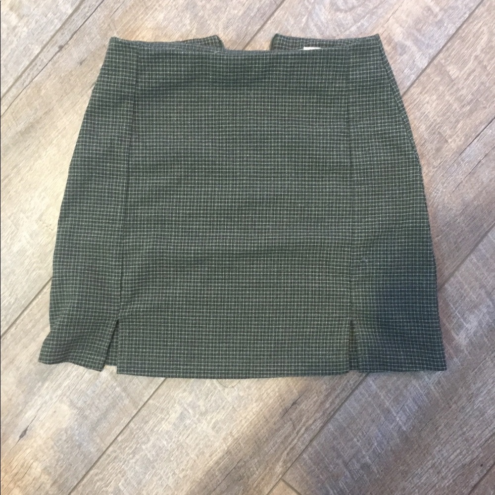 green plaid skirt